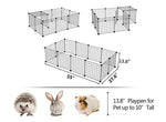 Tespo Pet Playpen Animal Fence Cage DIY Exercise Pen Crate Kennel Hutch for Small Animals, Bunny, Rabbit, Puppy & Guinea Pigs, Indoor Upgrade 12 Panels