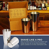 Boston Shaker: Professional Stainless Steel Cocktail Shaker Set, including 18oz Unweighted & 28oz Weighted Shaker Tins