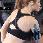 FITTIN Racerback Sports Bras - Padded Seamless Med Impact Support for Yoga Gym Workout Fitness