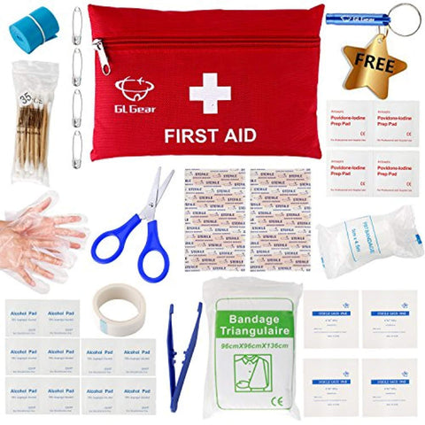 GL Gear Portable First Aid Kit Medical Survival Bag,Mini Emergency Bag for Car,Home,Picnic,Camping ,Travelling and Other Outdoor Activies(41pcs/Set),Complete home medical bag,Free Bonus Offered