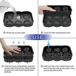Convallaria Ice Cube Trays Whiskene Combo Mold(Set of 2), Sphere Ice Ball Maker with Lid & Large Square Molds with funnel(included) for Chilling Whiskey, Cocktails and Any Drinks - Reusable & BPA Free