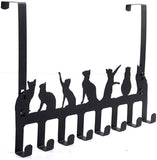 Wintek Over the Door Hook Hanger, Heavy Duty Organizer Rack for Towel, Hat,Hoodies,Coat , Cloth,Bag - 8 Hooks (Black)