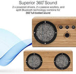 Bongo Bamboo Bluetooth Speaker - Portable & Wireless Retro Wood Design - Vintage Black & White