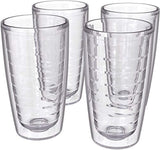 4-pack Insulated 16 Ounce Tumblers - Clear - Sweat Resistant - BPA-Free - Made in USA