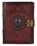 Leather Journal with Semi-precious Stone & Buckle Closure Leather Diary Gift for Him Her