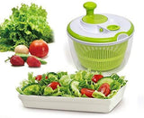DenSan Crank Handle & Locking Lid Multifunction 4.5 Quart Manual Good Grips Vegetables Dryer Dry Off Drain Quick Filter Lettuce vegetable Salad Spinner(Green)