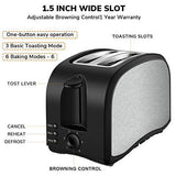 Toaster 4 Slice, CUSINAID Stainless Steel Toasters with Reheat Defrost Cancel Function, 7-Shade Setting, 4 Wide Slots Toaster - Black