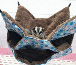 WOWOWMEOW Small Animal Cage Hanging Bunkbed Hammock Warm Fleece Bed for Sugar Glider Ferret Squirrel