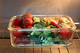 [3 SETS 30 OZ] SIMPLYESTA Glass Food Storage Containers - Glass Meal Prep Containers - Reusable Microwave Safe BPA Free Lunch Containers with Smart Snap Locking Lid Guarantee 100% Airtight Leakproof