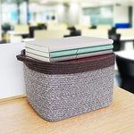 Goodpick Cube Storage Bins - Shelf Baskets for Storage Towel Book Cloth Storage Bins for Office Woven Basket for Shelves Baby Laundry Basket Toys Storage Basket Closet Storage Basket, 13''x9.8''x 9''