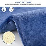 Fitfirst 33 x 15'' Heating Pad for Neck Shoulder and Back Pain Relief, Ultra Soft Flannel Electric Heat Therapy pad with Fixation Strap, 4 Heat Settings, Machine Washable, Auto Shut Off Sapphire Blue