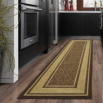 Ottomanson Ottohome Collection Contemporary Bordered Design Modern Runner Rug, 20" x 59", Chocolate Brown