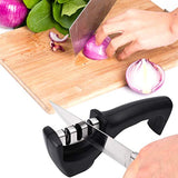 Knife Sharpener, Kitchen Knife Sharpener, 3-Stage Profession Knife Sharpening Tool, Helps Repair, Restore and Polish Blades, Ergonomic Design and Safe to Use