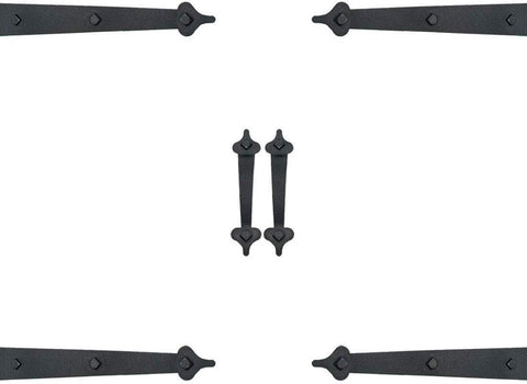 Ultra-Life Magnetic Decorative Carriage-Style Garage Door Accent Trim Hardware (Four Hinges, Two Handles)