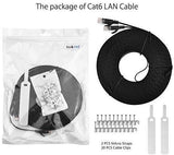 Lovicool CAT6 Ethernet Patch Cable 75ft White LAN Cable Flat Internet Computer Networking Cable High Speed Up to 10Gigabit Ethernet Cord with RJ45 Connector for Modem Switch Boxes Router PS4 Xbox 23m
