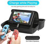 Nintendo Switch Case, VUP Switch Hard Cover Protective Travel Storage Shell for Nintendo Switch Console & Accessories with 18 Game Cartridges and Handle (Gray)