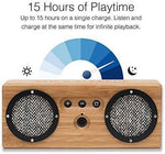 Bongo Bamboo Bluetooth Speaker - Portable & Wireless Retro Wood Design - Vintage Black & White