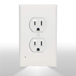 4Pack LED Night Light Outlet Cover Plate-No Wires Or Batteries,Light Sensor Auto-On LED Guidelight,Install In a Snap,Outlet Wall Plate With 0.3W High Brightness Night Light (White,Duplex)