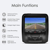 RegeMoudal 3” Car Dash Cam Camera DVR FHD 1080P 150°Wide Angle Starlight Night Vision IPS Screen Driving Recorder Loop Recording G-Sensor Motion Detection Parking Monitoring UL Battery Certificate