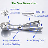 18/8 Solid Stainless Steel Ice Cream Scoop Cookie Scoop Melon Scoop - 3 Count