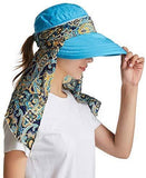 ICOLOR Sun Cap Sun Flap Hats Outdoor 360°Sun UPF 50+ Women Lady Wide Brim Cap Visor Hats UV Protection Summer Sun Hats
