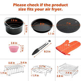 Air Fryer Accessories 8 Inch for 5.8 qt XL Air Fryer, 9 pieces for Gowise Phillips and Cozyna Air Fryer, Fit 4.2 qt to 5.8 qt, LATTCURE