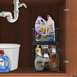Sorbus Cabinet Organizer Drawer with Cover—Mesh Storage Organizer w/ Pull Out Drawers—Stackable, Ideal for Countertop, Cabinet, Pantry, Under the Sink, Desktop and More (Silver Bottom Drawer)