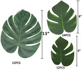 Moon Boat Tropical Palm Leaves Plant Imitation Leaf-Hawaiian/ Luau/Jungle Party Table Decorations (48PCS)