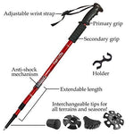 TheFitLife Nordic Walking Trekking Poles - 2 Pack with Antishock and Quick Lock System, Telescopic, Collapsible, Ultralight for Hiking, Camping, Mountaining, Backpacking, Walking, Trekking