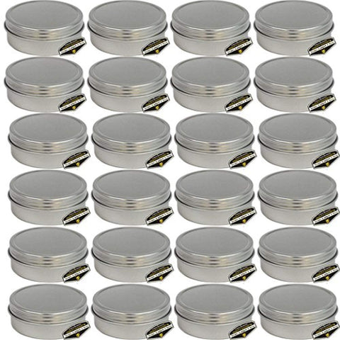 Mighty Gadget (R) 4 oz Round Tins Screw Lid Container (24 pack)