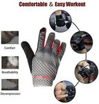 day wolf New Full Finger Workout Gloves Gym Exercise Half Finger Fitness Gloves Heavy Weight Lifting Leather Palm Protection Strong Grip Padded Quality Breathable Comfort Gloves