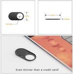 Webcam Cover Slide 0.022in Ultra Thin Metal Magnet Web Camera Cover for MacBook Pro Laptops Smartphone Mac PC Tablets for Echo Spot Show Protecting Your Privacy Security Black(3 Packs)