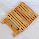 URFORESTIC 100% Natural Bamboo Folding Stool for Shaving Shower Foot Rest 12",Fully Assembledl