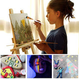Paint Brush Set, Ekkong 15Pcs Art Paint Brushes with Free Palette Knife, Watercolor Sponge and Pop-up Carrying Case for for Acrylic, Oil, Watercolor and Gouache Painting, Adult and Kid (White)