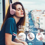 AILIHEN A80 Bluetooth Wireless Headphones Over Ear with Mic Hi-Fi Stereo Wired Foldable Headsets, Soft Earpads, Support with TF Card/MP3 Mode, 25H Playtime for Travel TV PC Cellphone (Rose Gold)