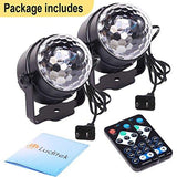 [2-Pack] Sound Activated Party Lights with Remote Control Dj Lighting, RGB Disco Ball Light, Strobe Lamp 7 Modes Stage Par Light