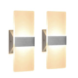 DASINKO Modern Wall Sconce 12W, Set of 2 LED Wall Lamp Warm White, Acrylic Material Wall Mounted Wall Lights