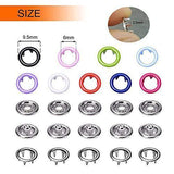 200 Sets Snap Fasteners Kit Tool, 10 Colors 9.5mm Metal Snap Buttons Rings with Fastener Pliers Press Tool Kit for Clothing