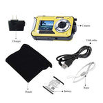 Underwater Camera Full Hd 1080P Waterproof Digital Camera 24.0MP Underwater Digital Camera Dual Screen Point and Shoot Waterproof Camera (E1)