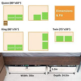 storageLAB Under Bed Shoe Storage Organizer, Adjustable Dividers - Set of 2, Fits 24 Pairs Total - Underbed Storage Solution