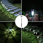 ATHLERIA 16 Pack Solar Lights Outdoor Pathway,Solar Walkway Lights Outdoor,Garden Led Lights for Landscape/Patio/Lawn/Yard/Driveway-Cold White (Stainless Steel)