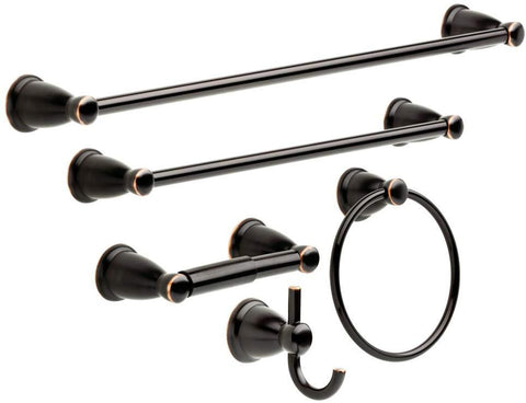 Franklin Brass Kinla 5-Piece Bath Hardware Towel Bar Accessory Set, Polished Chrome