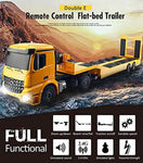 DOUBLE  E RC Tow Truck Licensed Mercedes-Benz Acros Detachable Flatbed Semi-Trailer Engineering Tractor Remote Control Trailer Truck Electronics Hobby Toy with Sound and Lights ¡­