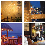 PXB 200LED Hanging Lights, Battery Operated Starburst Lights, 8 Modes Dimmable Remote Control, Waterproof Fairy Lights, Copper Wire Lights, Indoors Outdoors Patio Christmas Decoration (Warm White)