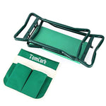 TomCare Garden Kneeler Seat Garden Bench Garden Stools Fordable Stool with Tool Bag Pouch EVA Foam Pad Outdoor Portable Kneeler for Gardening(Large-21.65" x 10.62" x 18.89",Green)