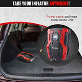 BOSONER Portable Air Compressor Pump, Tire Inflator, 12V DC Portable Air Compressor for Car Tires with LED Light for Car, Auto Shut-Off, Motorcycle, Bicycle, Balls and Other Inflatable Equipment