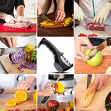 Knife Sharpener, Kitchen Knife Sharpener, 3-Stage Profession Knife Sharpening Tool, Helps Repair, Restore and Polish Blades, Ergonomic Design and Safe to Use