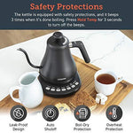 COSORI Electric Gooseneck Kettle with 5 Variable Presets, Pour Over Coffee Kettle & Tea Kettle, 100% Stainless Steel Inner Lid & Bottom, 1200 Watt Quick Heating, 0.8L, Matte Black