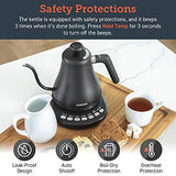 COSORI Electric Gooseneck Kettle with 5 Variable Presets, Pour Over Coffee Kettle & Tea Kettle, 100% Stainless Steel Inner Lid & Bottom, 1200 Watt Quick Heating, 0.8L, Matte Black