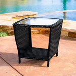 Great Deal Furniture Easton Outdoor Black Wicker Accent Table